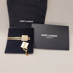 Vintage YSL Yves Saint Laurent Tie Clip And Pin W/ Dustbag